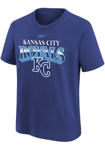Nike Kansas City Royals Youth Blue Coop Rewind Short Sleeve T-Shirt