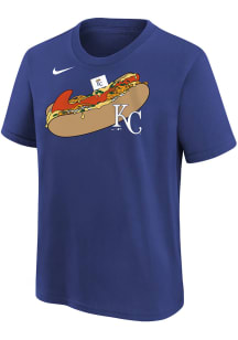 Nike Kansas City Royals Boys Blue Hotdog Short Sleeve T-Shirt