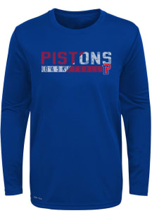 Detroit Pistons Boys Blue Possession Long Sleeve T-Shirt
