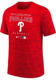 Nike Philadelphia Phillies Youth Maroon AC Practice Short Sleeve T-Shirt