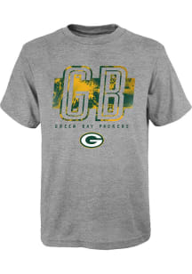 Green Bay Packers Youth Grey Abbreviated Short Sleeve T-Shirt