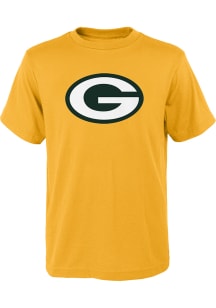 Green Bay Packers Youth Gold Primary Logo Short Sleeve T-Shirt