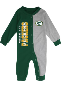 Green Bay Packers Baby Green Half Time Long Sleeve One Piece