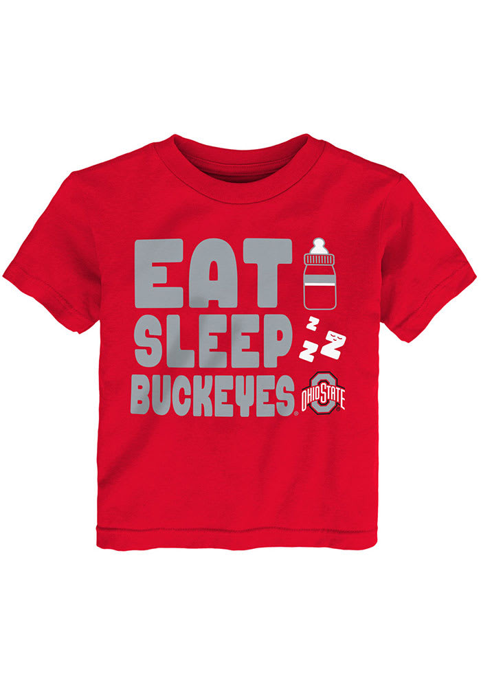 Ohio State Buckeyes Toddler Red Eat Sleep Short Sleeve T-Shirt