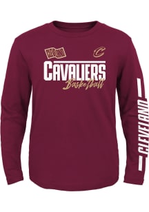Cleveland Cavaliers Youth Maroon Race Time Long Sleeve T-Shirt