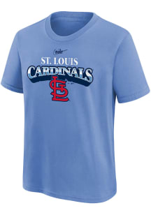 Nike St Louis Cardinals Boys Light Blue Coop Rewind Short Sleeve T-Shirt