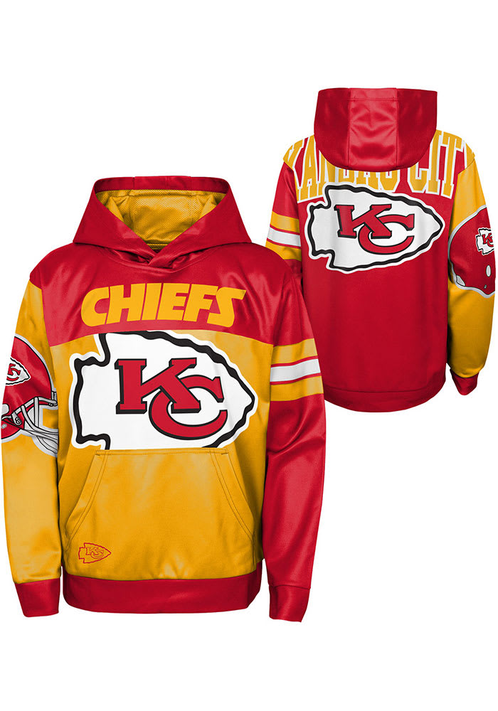 Kansas City Chiefs Youth Red First and Goal Long Sleeve Hoodie