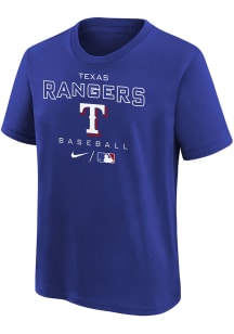 Nike Texas Rangers Boys Blue AC Practice Short Sleeve T-Shirt
