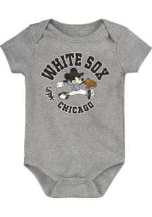 Chicago White Sox Baby Grey Defender Short Sleeve One Piece