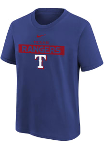 Nike Texas Rangers Boys Blue Team Issue Short Sleeve T-Shirt