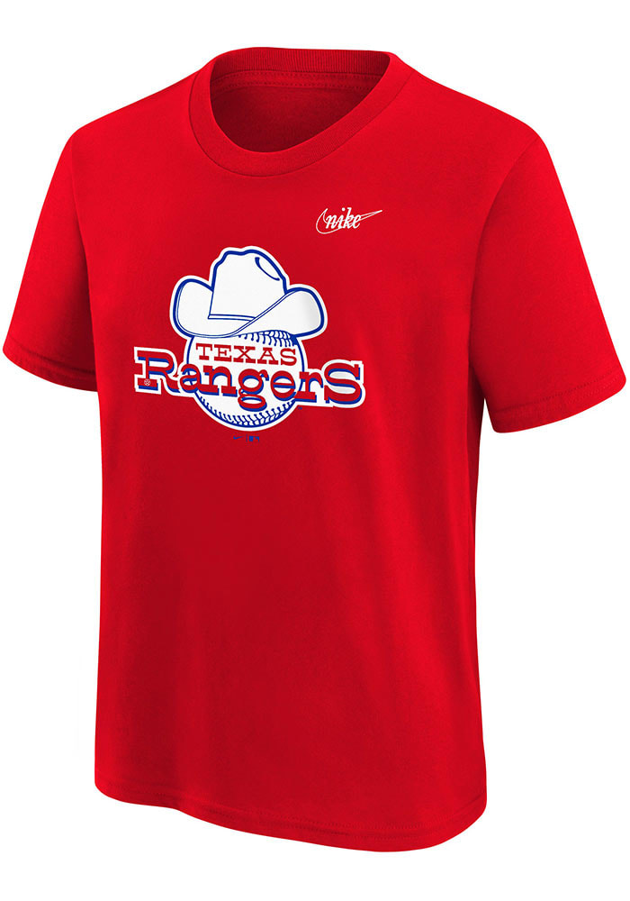 Nike Texas Rangers Grey Coop Wordmark Short Sleeve T Shirt