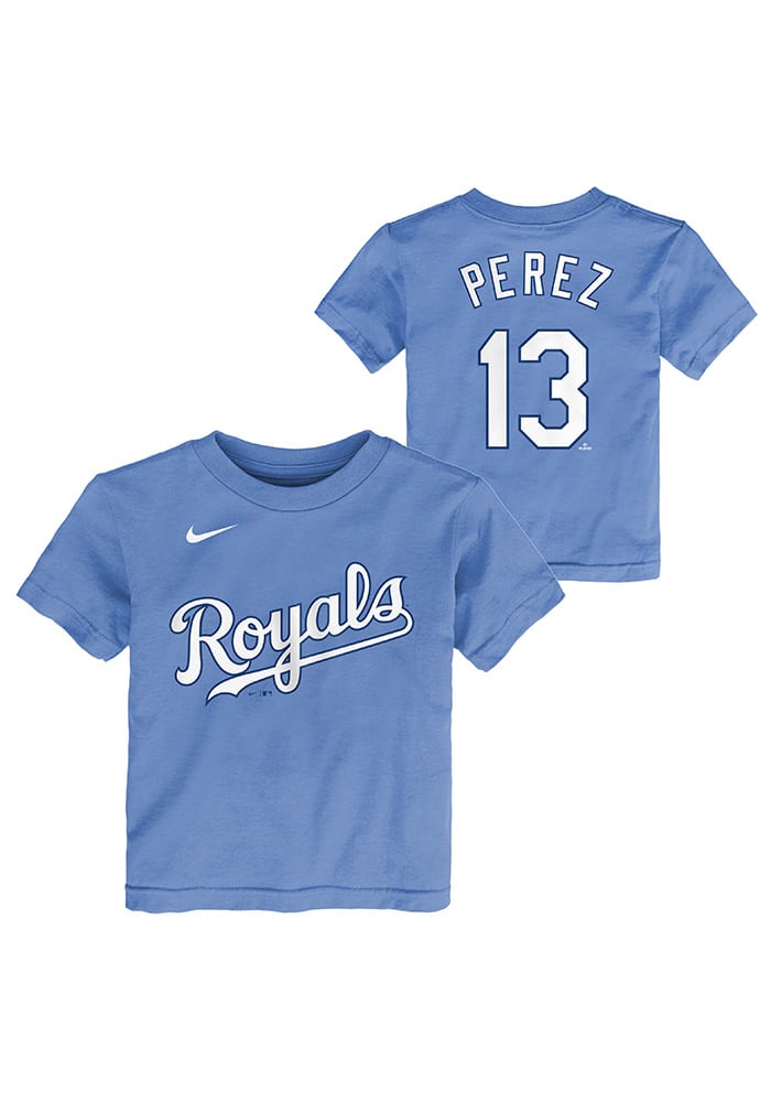 Salvador Perez Kansas City Royals Toddler Light Blue Name and Number Short Sleeve Player T Shirt