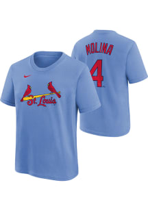 Yadier Molina  St Louis Cardinals Boys Light Blue Name and Number Short Sleeve T-Shirt