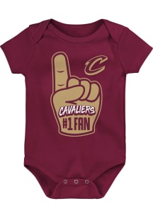 Cleveland Cavaliers Baby Maroon Hand Off Short Sleeve One Piece