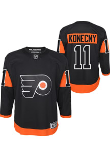 Travis Konecny  Philadelphia Flyers Youth Black Premier Third Hockey Jersey