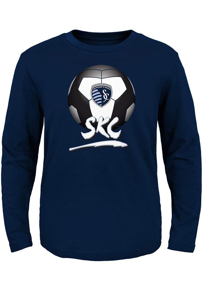 Sporting Kansas City Boys Navy Blue Slogan Ball Long Sleeve T-Shirt