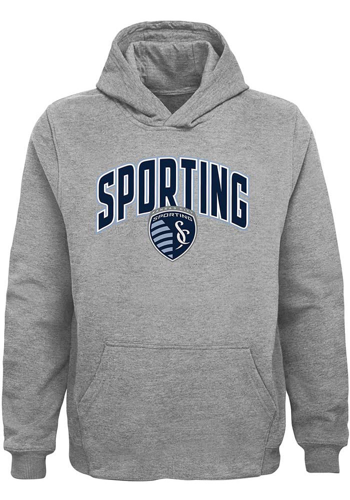 Sporting Kansas City Youth Grey Arched Strike Long Sleeve Hoodie