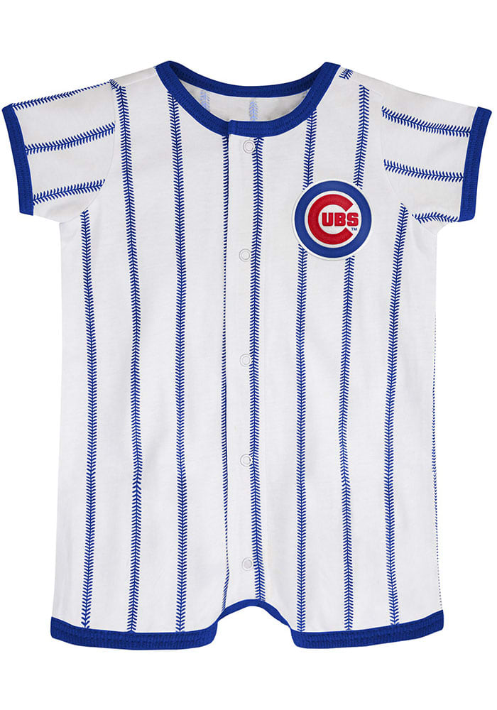 Chicago Cubs Infant Pinstripe Power Hitter Coverall - White