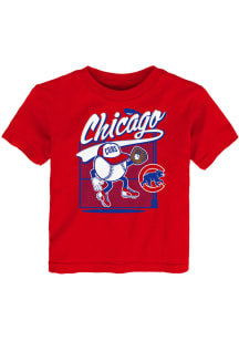 Chicago Cubs Toddler Red On The Fence Short Sleeve T-Shirt
