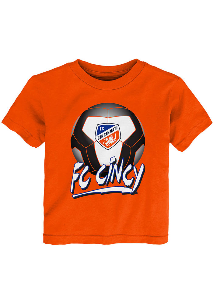 FC Cincinnati Toddler Orange Slogan Ball Short Sleeve T-Shirt