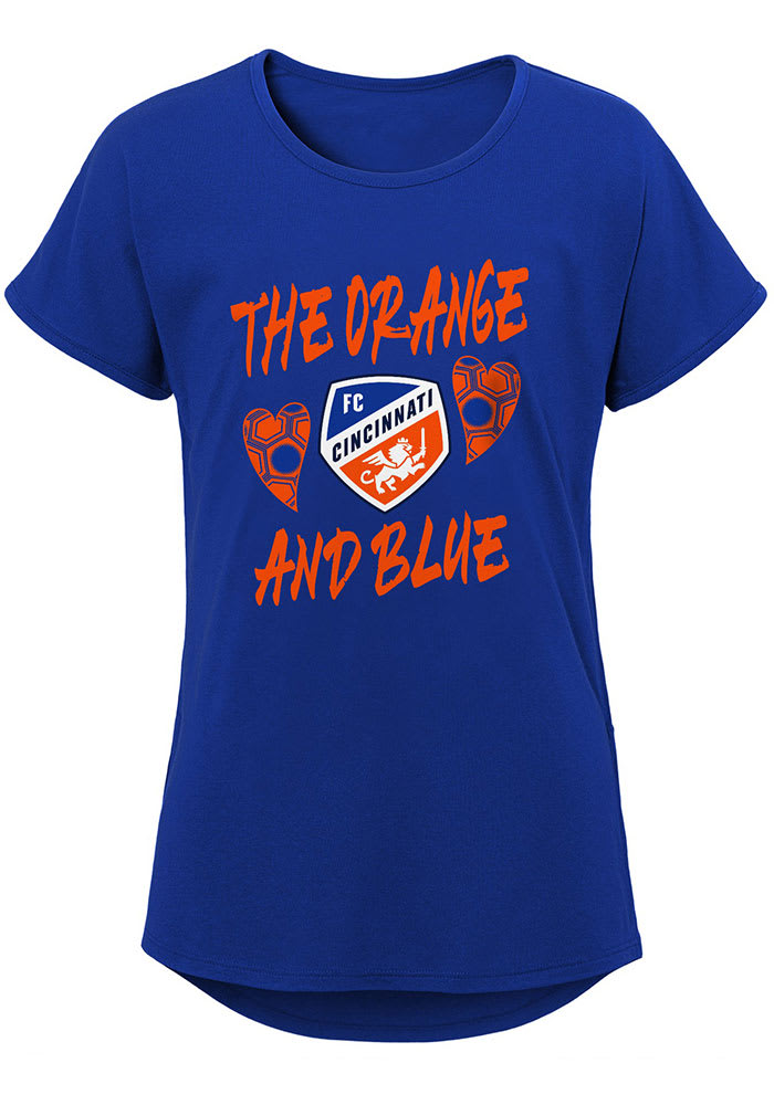 FC Cincinnati Girls Blue Love The Slogan Short Sleeve Tee