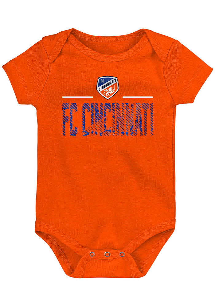 FC Cincinnati Baby Orange Wordmark Short Sleeve One Piece