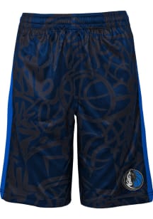 Dallas Mavericks Youth Navy Blue Scribble Dribble Shorts