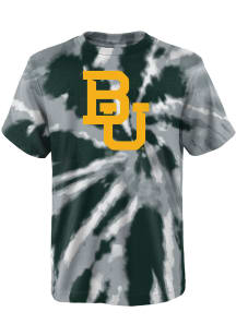 Baylor Bears Youth Green Tie Dye Primary Logo Short Sleeve T-Shirt