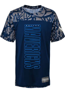 Dallas Mavericks Youth Navy Blue Court Mural Short Sleeve T-Shirt