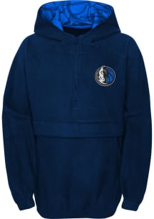 Dallas Mavericks Boys Navy Blue Paint The Court Hooded Long Sleeve 1/4 Zip Pullover