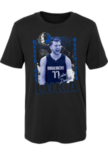 Luka Doncic  Dallas Mavericks Boys Black Celebration Short Sleeve T-Shirt