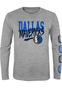 Dallas Mavericks Boys Grey Get Busy Long Sleeve T-Shirt