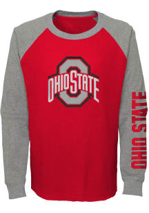 Ohio State Buckeyes Youth Red Warm Up Long Sleeve Fashion T-Shirt