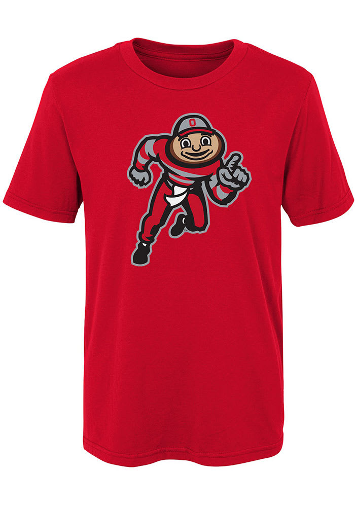 Ohio State Buckeyes Boys Red Standing Mascot Short Sleeve T-Shirt