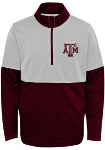 Texas A&amp;M Aggies Youth Maroon Quick Snap Long Sleeve Quarter Zip Shirt