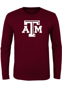 Texas A&amp;M Aggies Youth Maroon Primary Logo Long Sleeve T-Shirt
