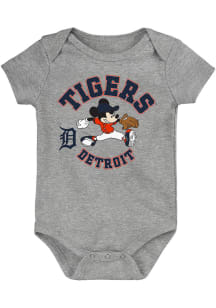 Detroit Tigers Baby Grey Defender Short Sleeve One Piece