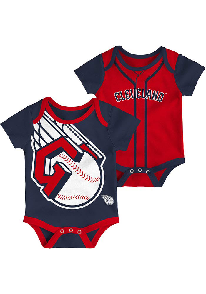 Cleveland Guardians Baby Navy Blue Double One Piece