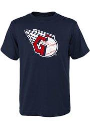Cleveland Guardians Youth Navy Blue Primary Logo Short Sleeve T-Shirt