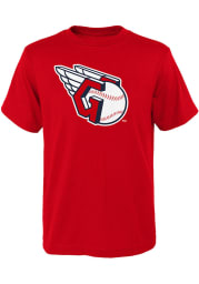 Cleveland Guardians Youth Red Primary Logo Short Sleeve T-Shirt