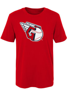 Cleveland Guardians Boys Red Primary Logo Short Sleeve T-Shirt
