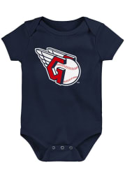 Cleveland Guardians Baby Navy Blue Primary Logo Short Sleeve One Piece