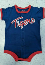 Detroit Tigers Baby Navy Blue Power Hitter Short Sleeve One Piece