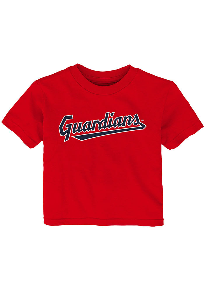 Cleveland Guardians Infant Guardians Wordmark Short Sleeve T-Shirt Red