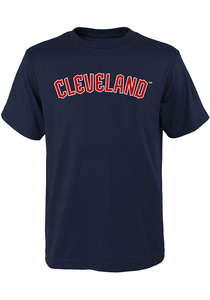 Jose Ramirez Cleveland Indians Youth Name Number Short Sleeve Player T-Shirt  - Navy Blue