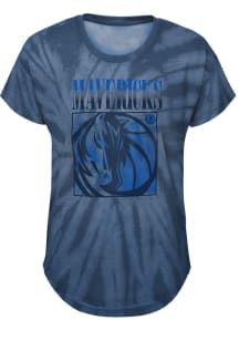 Dallas Mavericks Girls Navy Blue In The Band Tie Dye Short Sleeve Fashion T-Shirt
