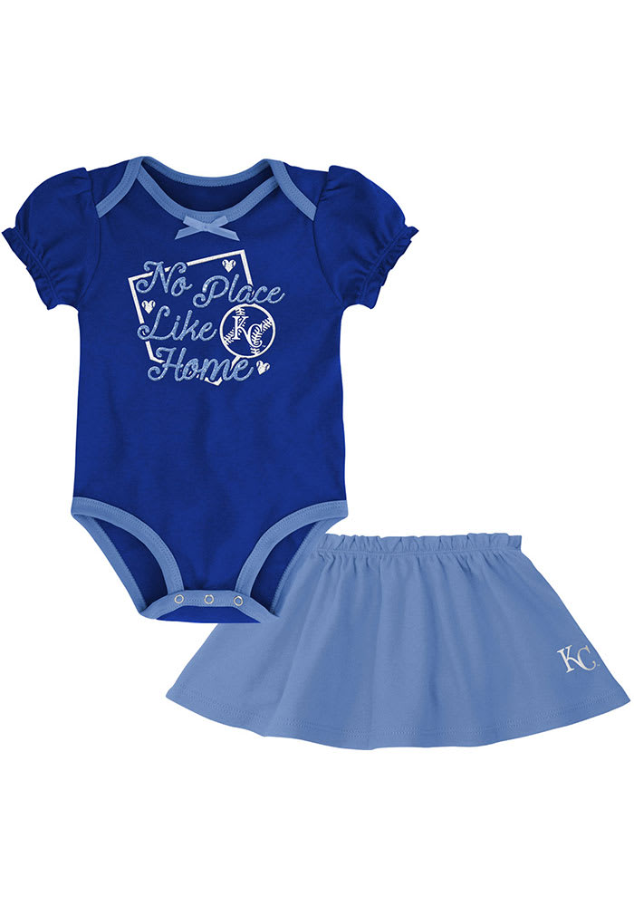 Kansas City Royals Infant Girls Blue Outfielder Skirt Set Top and Bottom
