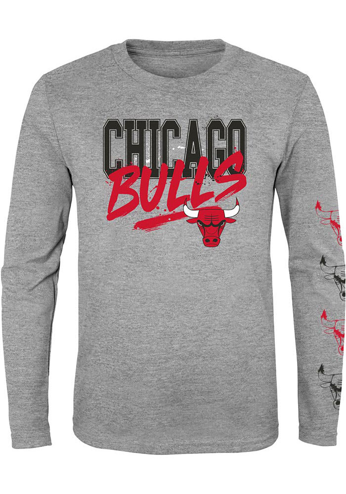 Chicago Bulls Youth Grey Get Busy Long Sleeve T-Shirt