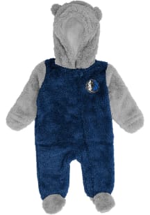 Dallas Mavericks Baby Navy Blue Game Nap Teddy Fleece Loungewear One Piece Pajamas