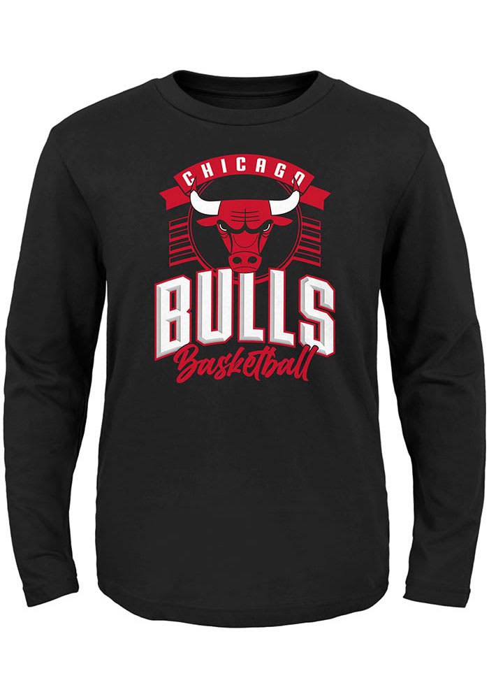 Chicago Bulls Boys Black Tip Off Long Sleeve T-Shirt